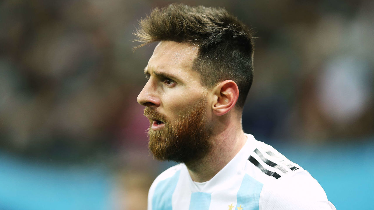 MOSCOW, RUSSIA - NOVEMBER 11: Lionel Messi of Argentina looks on during an international friendly match between Russia and Argentina at Luzhniki Stadium on November 11, 2017 in Moscow, Russia.