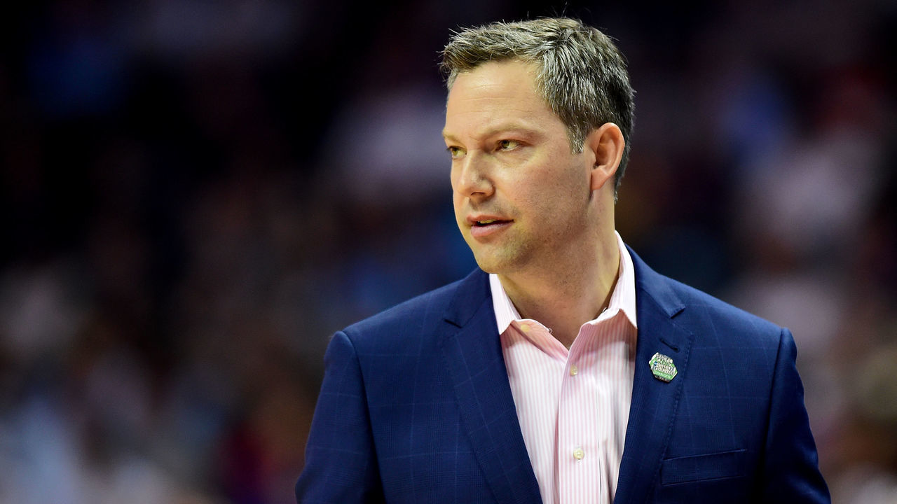 CHARLOTTE, NC - MARCH 18: Head coach Ryan Odom of the UMBC Retrievers looks on against the Kansas State Wildcats during the second round of the 2018 NCAA Men's Basketball Tournament at Spectrum Center on March 18, 2018 in Charlotte, North Carolina.