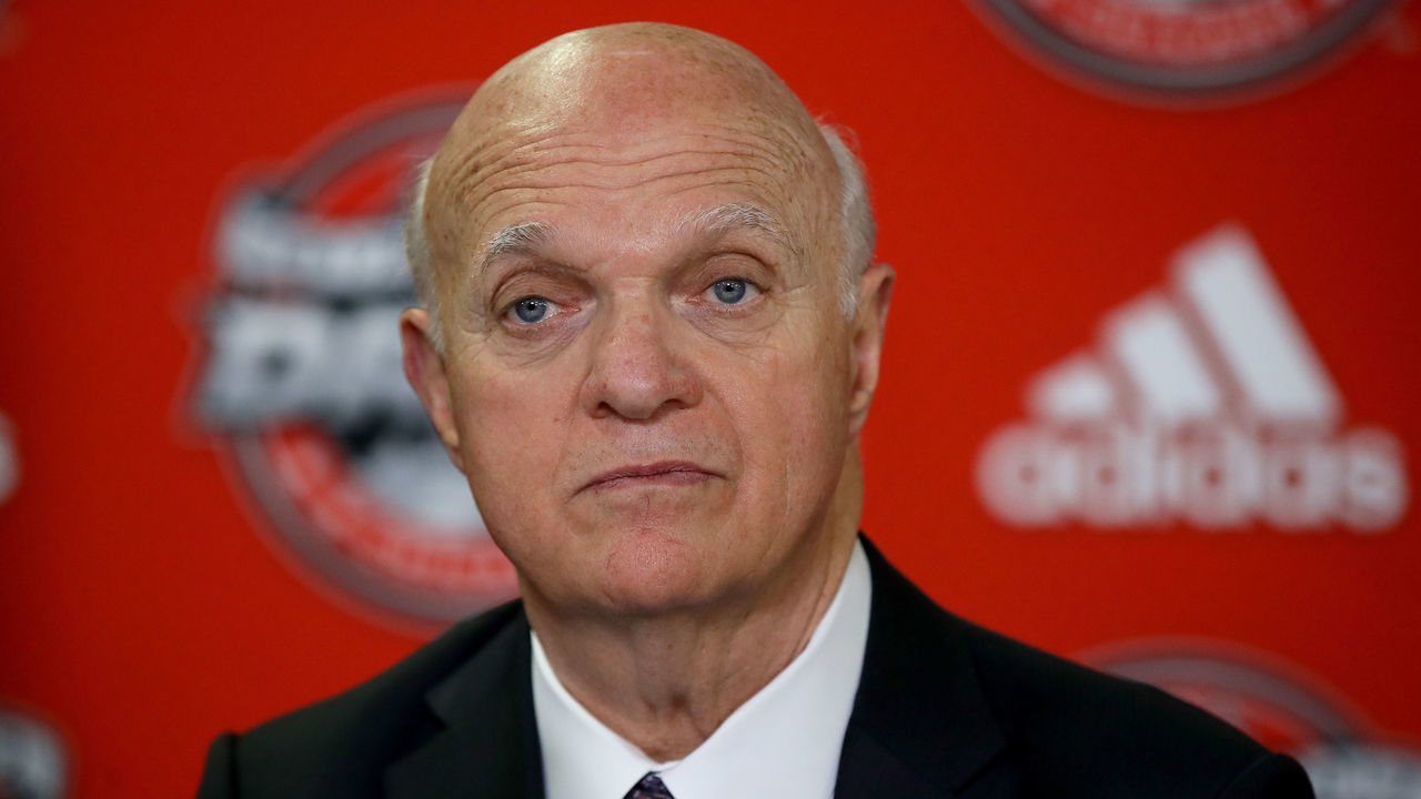CHICAGO, IL - JUNE 24: Toronto Maple Leafs general manager Lou Lamoriello speaks to the media after the 2017 NHL Draft at the United Center on June 24, 2017 in Chicago, Illinois.