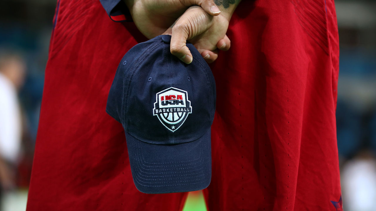 RIO DE JANEIRO, BRAZIL - AUGUST 18: A detail view of a USA Basketball hat prior to a Women's Semifinal Basketball game between the United States and France on Day 13 of the Rio 2016 Olympic Games at Carioca Arena 1 on August 18, 2016 in Rio de Janeiro, Brazil.