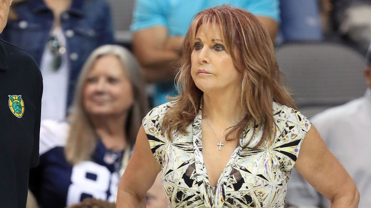 DALLAS, TX - JULY 30: Coach Rick Barry of the Ball Hogs and Nancy Lieberman meet during week six of the BIG3 three on three basketball league at American Airlines Center on July 30, 2017 in Dallas, Texas.