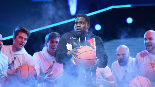 LOS ANGELES, CA - FEBRUARY 18: Kevin Hart performs onstage during the NBA All-Star Game 2018 at Staples Center on February 18, 2018 in Los Angeles, California.