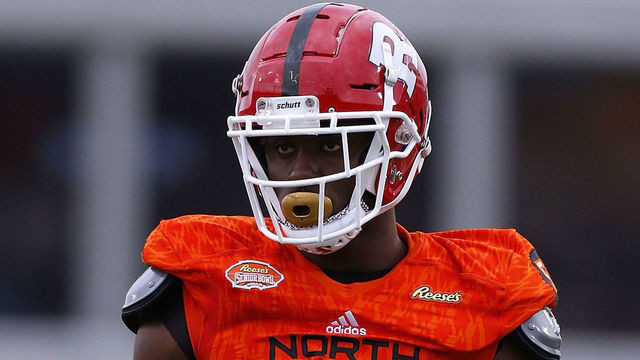 MOBILE, AL - JANUARY 27: Kemoko Turay #58 of the North team defends during the Reese's Senior Bowl at Ladd-Peebles Stadium on January 27, 2018 in Mobile, Alabama.
