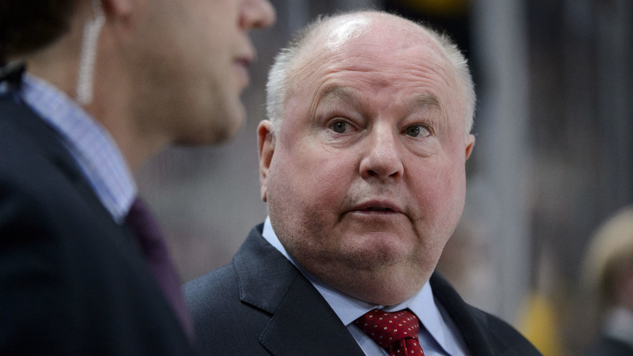 ST PAUL, MN - FEBRUARY 27: Head coach Bruce Boudreau of the Minnesota Wild looks on during the second period of the game against the Los Angeles Kings on February 27, 2017 at Xcel Energy Center in St Paul, Minnesota. The Wild defeated the Kings 5-4 in overtime.