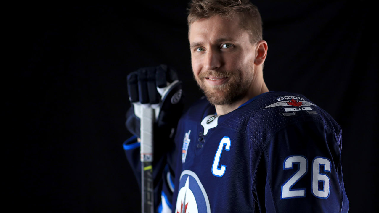 TAMPA, FL - JANUARY 27: Blake Wheeler #26 of the Winnipeg Jets poses for a portrait during the 2018 NHL All-Star at Amalie Arena on January 27, 2018 in Tampa, Florida.