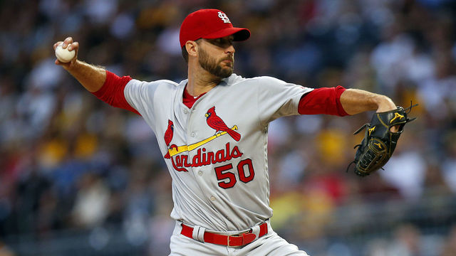 PITTSBURGH, PA - AUGUST 17: Adam Wainwright #50 of the St. Louis Cardinals pitches in the first inning against the Pittsburgh Pirates at PNC Park on August 17, 2017 in Pittsburgh, Pennsylvania.