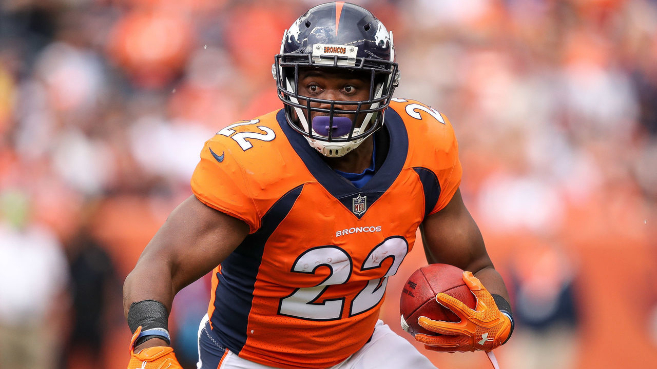 DENVER, CO - SEPTEMBER 17: Running back C.J. Anderson #22 of the Denver Broncos rushes against the Dallas Cowboys int he first quarter of a game at Sports Authority Field at Mile High on September 17, 2017 in Denver, Colorado.