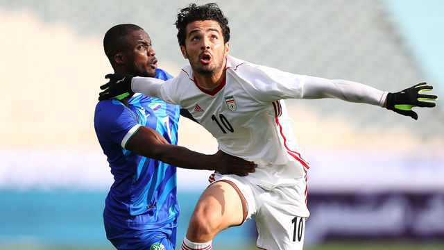 TEHRAN, IRAN - MARCH 17: Omid Noorafkan of Iran in action during the International Friendly bwtween Iran and Sierra Leone at Azadi Stadium on March 17, 2018 in Tehran, Iran.