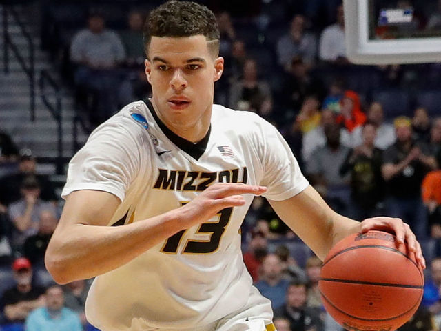 NASHVILLE, TN - MARCH 16: Michael Porter Jr. #13 of the Missouri Tigers plays against the Florida State Seminoles during the first round of the 2018 NCAA Men's Basketball Tournament at Bridgestone Arena on March 16, 2018 in Nashville, Tennessee.