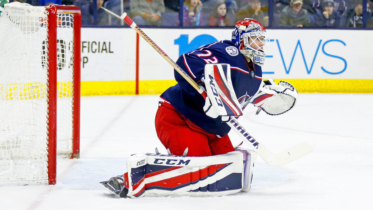 COLUMBUS, OH - MARCH 12: Sergei Bobrovsky #72 of the Columbus Blue Jackets follows the puck during the game agains the Montreal Canadiens on March 12, 2018 at Nationwide Arena in Columbus, Ohio. Columbus defeated Montreal 5-2.