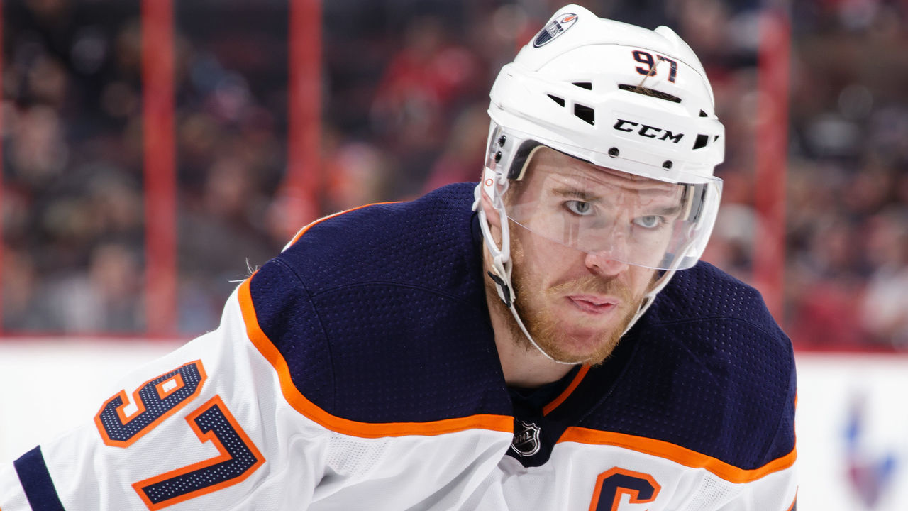 OTTAWA, ON - MARCH 22: Connor McDavid #97 of the Edmonton Oilers looks on in a game against the Ottawa Senators at Canadian Tire Centre on March 22, 2018 in Ottawa, Ontario, Canada.
