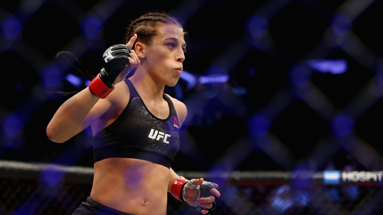 NEW YORK, NY - NOVEMBER 04: Joanna Jedrzejczyk of Poland enters the ring for her UFC women's strawweight championship bout against Rose Namajunas during the UFC 217 event at Madison Square Garden on November 4, 2017 in New York City.