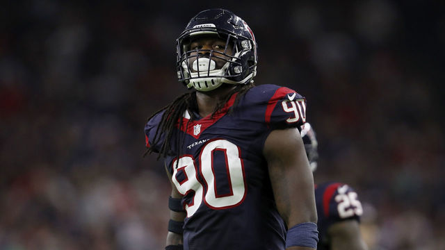 HOUSTON, TX - DECEMBER 24: Jadeveon Clowney #90 of the Houston Texans stands at the line of scrimmage in the fourth quarter against the Cincinnati Bengals at NRG Stadium on December 24, 2016 in Houston, Texas.