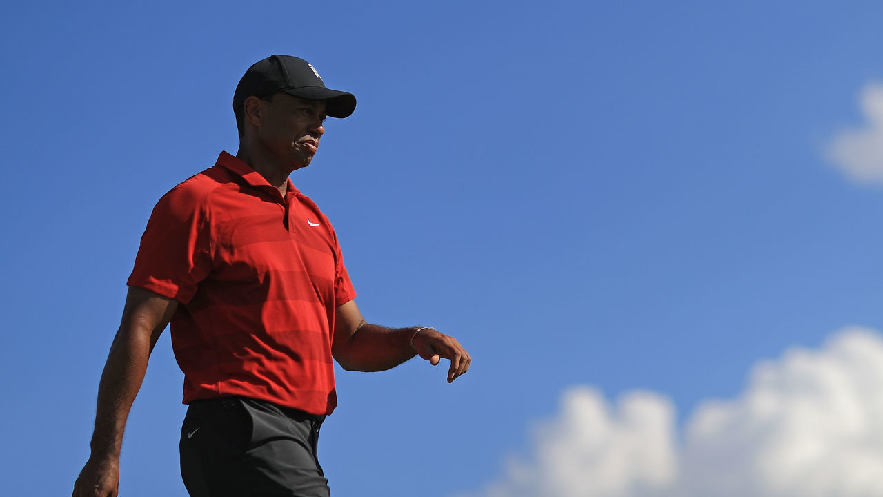 ORLANDO, FL - MARCH 18: Tiger Woods walks from the 14th tee during the final round at the Arnold Palmer Invitational Presented By MasterCard at Bay Hill Club and Lodge on March 18, 2018 in Orlando, Florida.