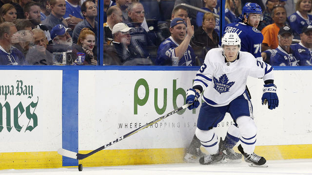 Maple Leafs' Dermott will not return vs. Jets after blocking shot