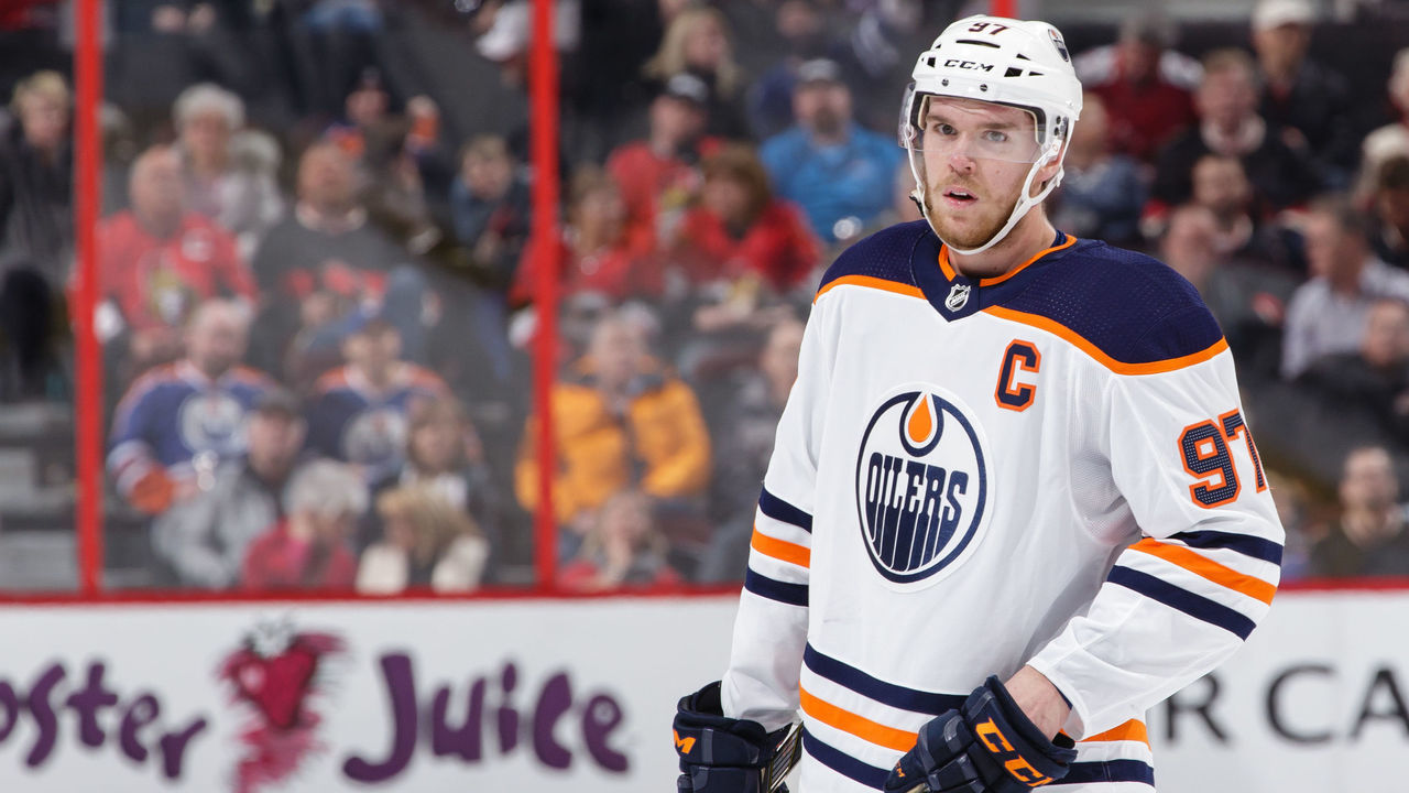 OTTAWA, ON - MARCH 22: Connor McDavid #97 of the Edmonton Oilers looks on in a game against the Ottawa Senators at Canadian Tire Centre on March 22, 2018 in Ottawa, Ontario, Canada.