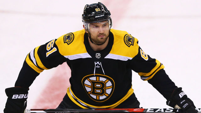 BOSTON, MA - FEBRUARY 27: Rick Nash #61 of the Boston Bruins skates on the ice before a game against the Carolina Hurricanes at TD Garden on February 27, 2018 in Boston, Massachusetts.