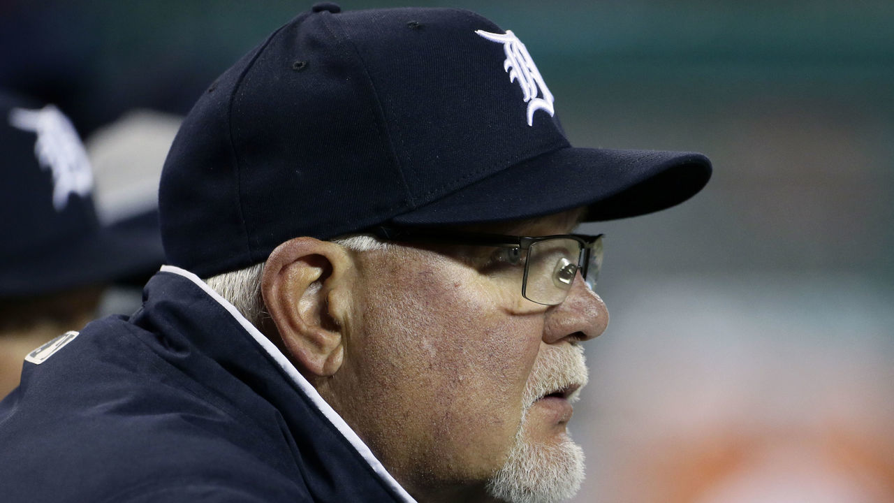 DETROIT, MI - APRIL 01: Manager Ron Gardenhire #15 of the Detroit Tigers watches from the dugout during the seventh inning of game two of a double-header against the Pittsburgh Pirates at Comerica Park on April 1, 2018 in Detroit, Michigan.