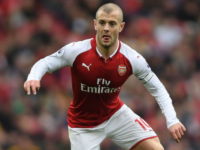 LONDON, ENGLAND - APRIL 01: dJack Wilshere of Arsenal in action uring the Premier League match between Arsenal and Stoke City at Emirates Stadium on April 1, 2018 in London, England.