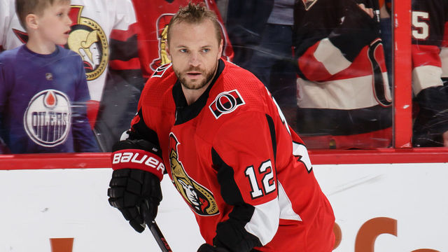 OTTAWA, ON - MARCH 22: Marian Gaborik #12 of the Ottawa Senators skates during warmups prior to a game against the Edmonton Oilers at Canadian Tire Centre on March 22, 2018 in Ottawa, Ontario, Canada.