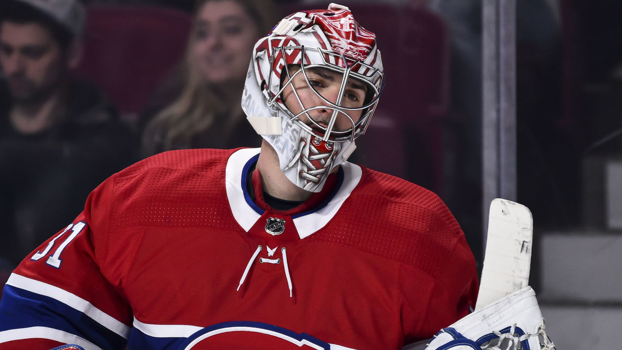 MONTREAL, QC - MARCH 26: Goaltender Carey Price #31 of the Montreal Canadiens looks on against the Detroit Red Wings during the NHL game at the Bell Centre on March 26, 2018 in Montreal, Quebec, Canada. The Montreal Canadiens defeated the Detroit Red Wings 4-2.