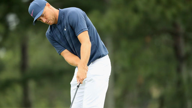 AUGUSTA, GA - APRIL 04: Alexander Noren of Sweden putts on the 17th green during a practice round prior to the start of the 2018 Masters Tournament at Augusta National Golf Club on April 4, 2018 in Augusta, Georgia.