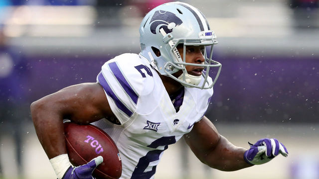 FORT WORTH, TX - DECEMBER 03: D.J. Reed #2 of the Kansas State Wildcats returns a kickoff against the TCU Horned Frogs in the first quarter at Amon G. Carter Stadium on December 3, 2016 in Fort Worth, Texas.