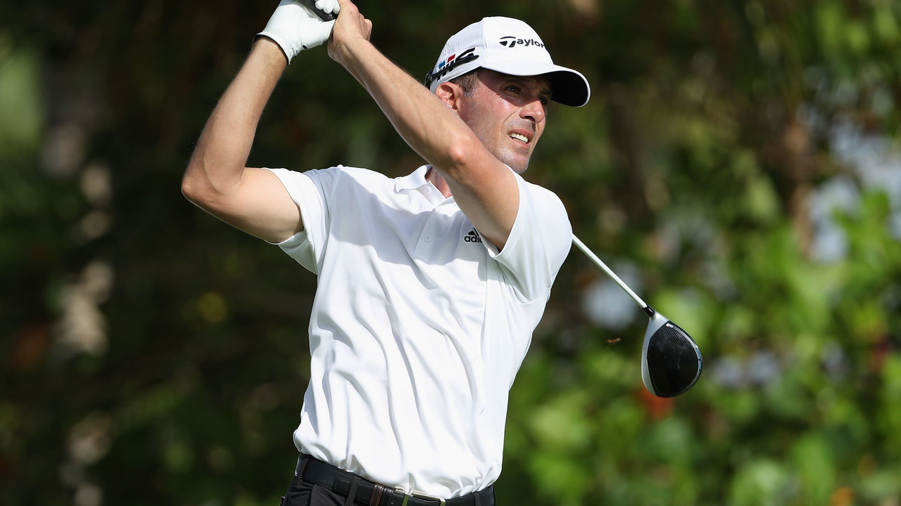 PUNTA CANA, DOMINICAN REPUBLIC - MARCH 23: Mike Weir of Canada plays his shot from the seventh tee during round two of the Corales Puntacana Resort & Club Championship on March 23, 2018 in Punta Cana, Dominican Republic.