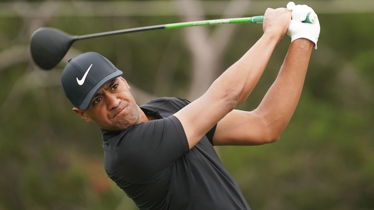 AUSTIN, TX - MARCH 23: Tony Finau of the United States plays his shot from the second tee during the third round of the World Golf Championships-Dell Match Play at Austin Country Club on March 23, 2018 in Austin, Texas.
