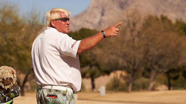 TUCSON, AZ - March 2: John Daly of the United States prepares to play his second shot at the eighth hole during the first round of the 2018 Cologuard Classic at Omni Tucson National Resort on March 2, 2018 in Tucson, Arizona. (Photograph by Darren Carroll/Getty Images)