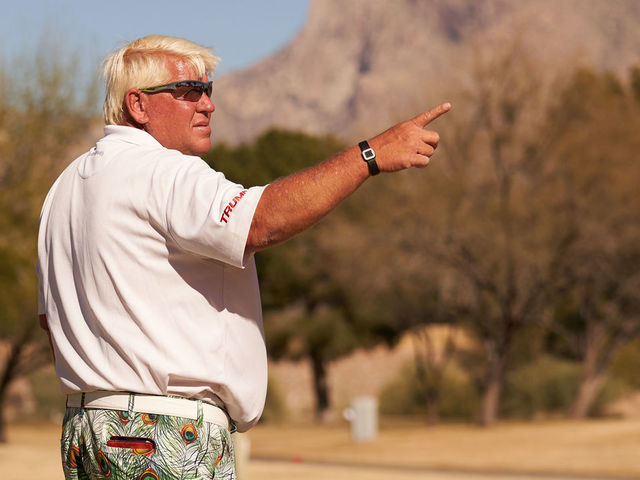 TUCSON, AZ - March 2: John Daly of the United States prepares to play his second shot at the eighth hole during the first round of the 2018 Cologuard Classic at Omni Tucson National Resort on March 2, 2018 in Tucson, Arizona. (Photograph by Darren Carroll/Getty Images)