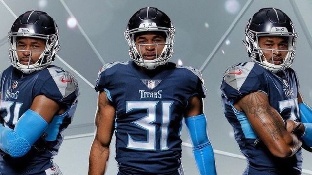 Titans unveil new uniforms with all-blue helmet