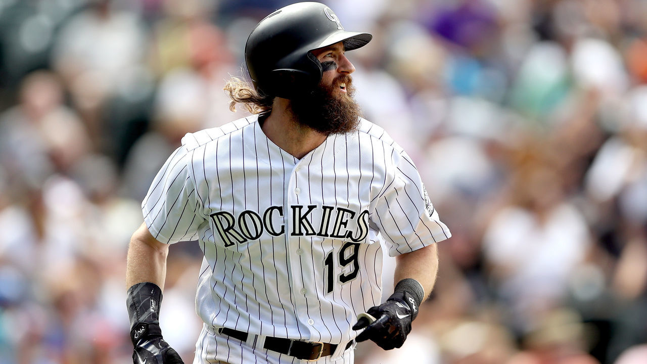 DENVER, CO - JULY 19: Charlie Blackmon #19 of the Colorado Rockies circle the bases after hitting a home run in the fourth inning against the San Diego Padres at Coors Field on July 19, 2017 in Denver, Colorado.