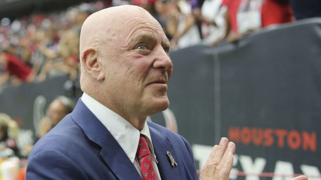 HOUSTON, TX - OCTOBER 30: Houston Texans Owner Bob McNair celebrates after the game between the Houston Texans and the Detroit Lions at NRG Stadium on October 30, 2016 in Houston, Texas.