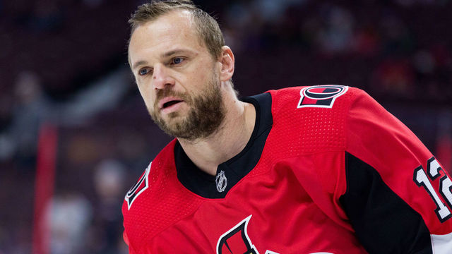 OTTAWA, ON - MARCH 20: Ottawa Senators Right Wing Marian Gaborik (12) skates during warm-up before National Hockey League action between the Florida Panthers and Ottawa Senators on March 20, 2018, at Canadian Tire Centre in Ottawa, ON, Canada.