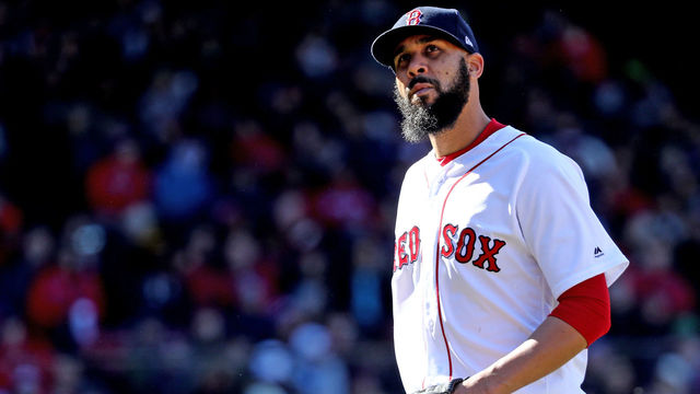 BOSTON, MA - APRIL 05: David Price #24 of the Boston Red Sox looks on during the fifth inning of the Red Sox home opening game against the Tampa Bay Rays at Fenway Park on April 5, 2018 in Boston, Massachusetts.