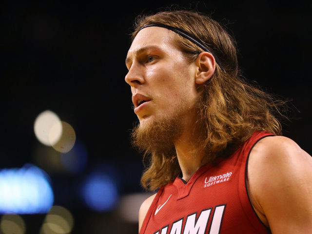BOSTON, MA - DECEMBER 20: Kelly Olynyk #9 of the Miami Heat looks on during the first quarter against the Boston Celtics at TD Garden on December 20, 2017 in Boston, Massachusetts.