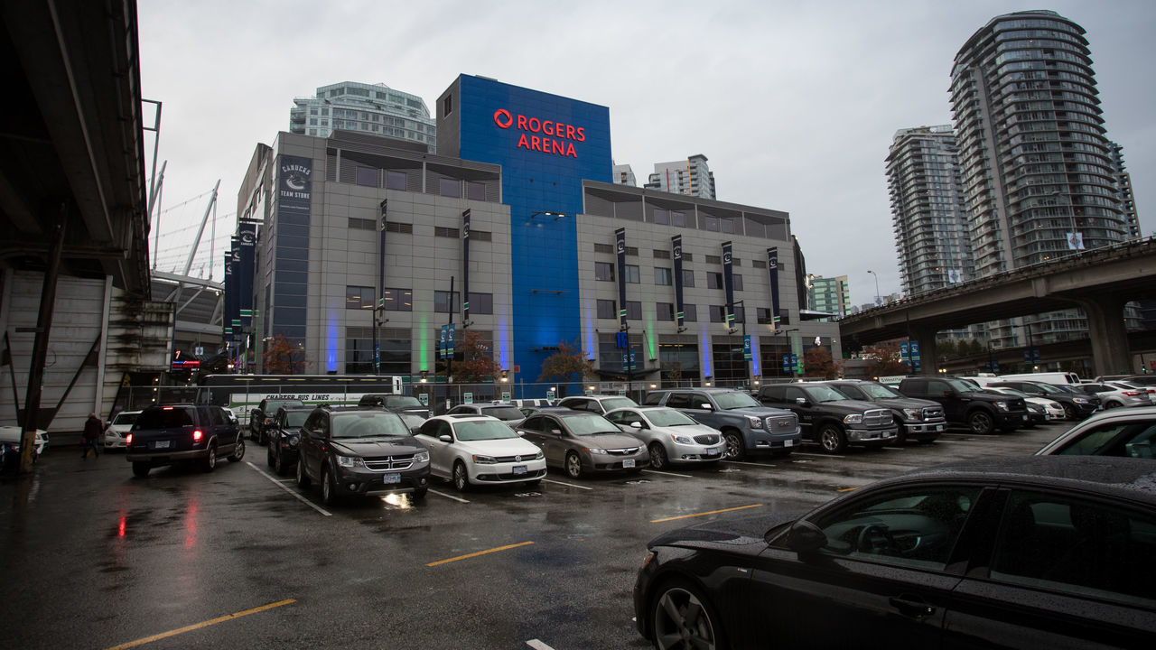 VANCOUVER, BC - OCTOBER 15: The outside of Rogers Arena on October 15, 2016 in Vancouver, British Columbia, Canada.