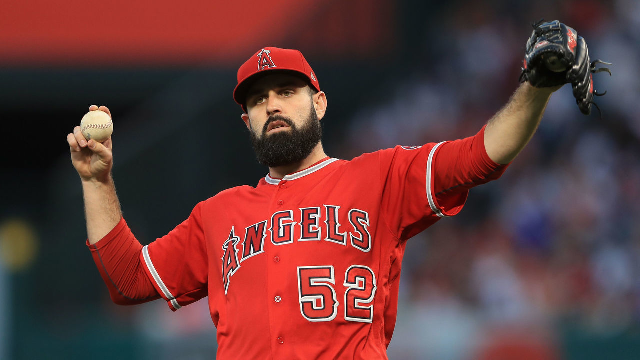 ANAHEIM, CA - JUNE 14: Matt Shoemaker #52 of the Los Angeles Angels of Anaheim looks on after giving up a triple to Rob Refsnyder #38 of the New York Yankees during the second inning of a game at Angel Stadium of Anaheim on June 14, 2017 in Anaheim, California.
