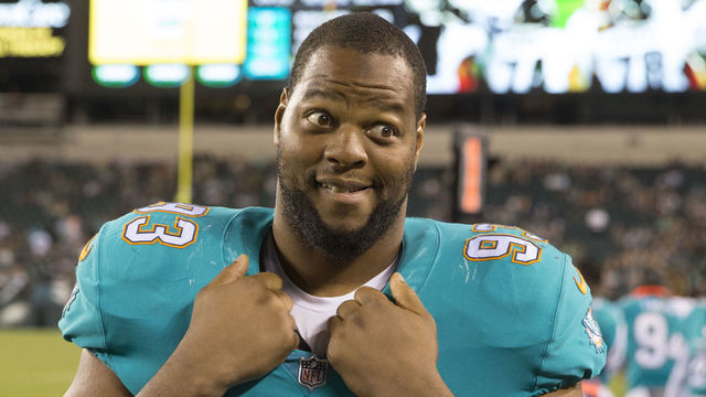 PHILADELPHIA, PA - AUGUST 24: Ndamukong Suh #93 of the Miami Dolphins looks on in the fourth quarter against the Philadelphia Eagles in the preseason game at Lincoln Financial Field on August 24, 2017 in Philadelphia, Pennsylvania. The Eagles defeated the Dolphins 38-31.