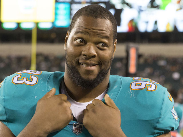 PHILADELPHIA, PA - AUGUST 24: Ndamukong Suh #93 of the Miami Dolphins looks on in the fourth quarter against the Philadelphia Eagles in the preseason game at Lincoln Financial Field on August 24, 2017 in Philadelphia, Pennsylvania. The Eagles defeated the Dolphins 38-31.