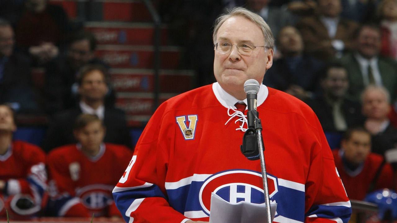 MONTREAL, CANADA - JANUARY 29: Former Montreal Canadian Ken Dryden speaks during a ceremony in which his jersey is retired prior to the start of the NHL game between the the Ottawa Senators and the Montreal Canadiens on January 29, 2007 at the Bell Centre in Montreal, Quebec. The Canadiens won 3-1.