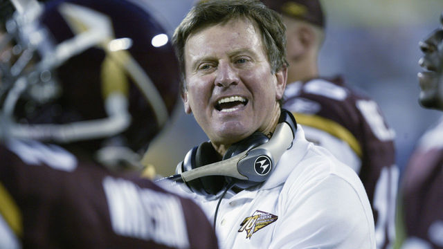 Charlotte, NC - Aug 10: Redskins Head Coach Steve Spurrier shouts instructions during the Washington Redskins versus Carolina Panthers preseason game at Ericsson Stadium in Charlotte, North Carolina on August 10, 2002.