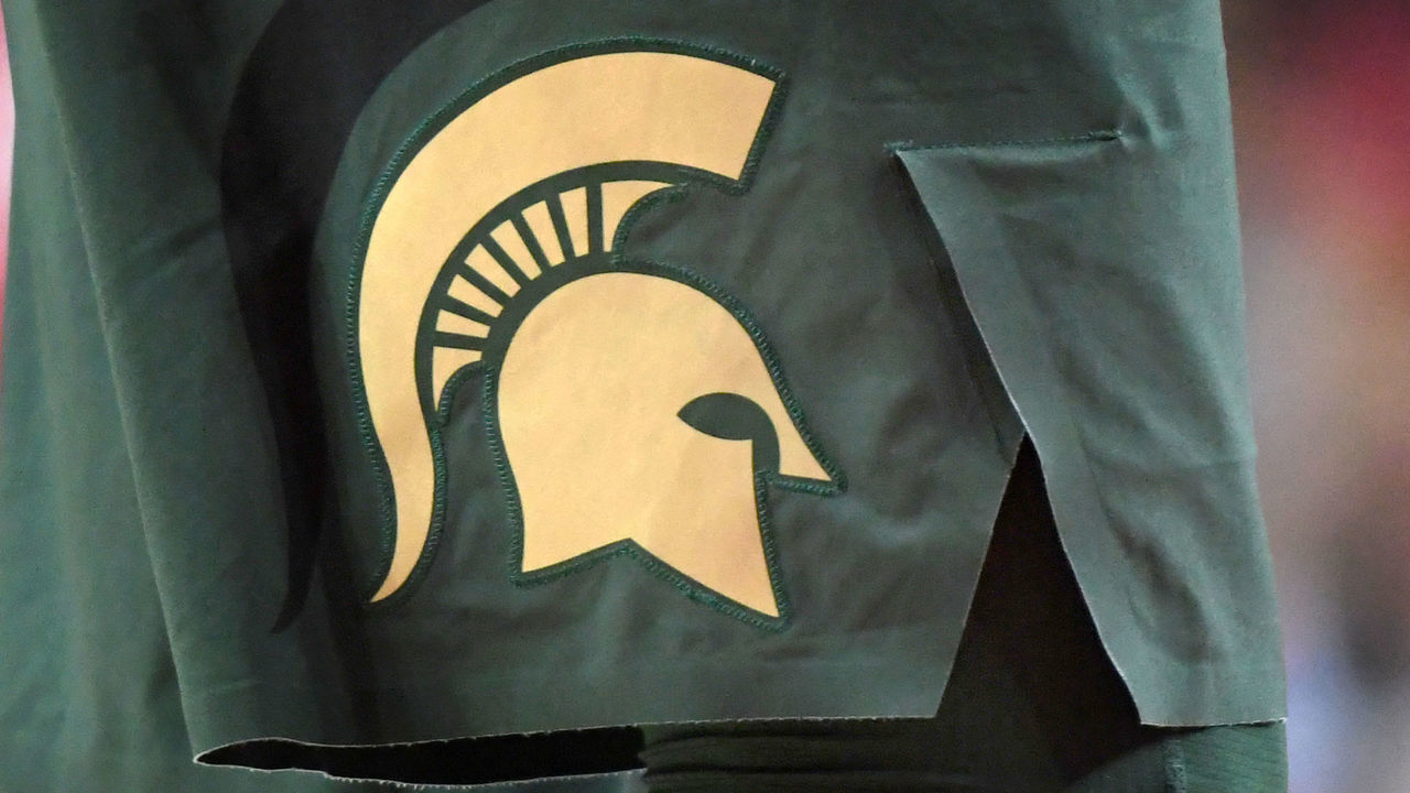 COLLEGE PARK, MD- JANUARY 28: The Michigan State Spartans logo on a pair of shorts during a college basketball game against the Maryland Terrapins at The Xfinity Center on January 28, 2018 in College Park, Maryland. The Spartans won 74-68. *** Local Caption ***