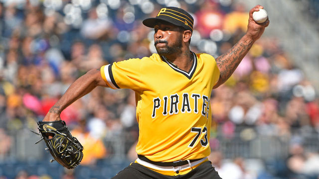 PITTSBURGH, PA - SEPTEMBER 03: Felipe Rivero #73 of the Pittsburgh Pirates delivers a pitch in the ninth inning during the game against the Cincinnati Reds at PNC Park on September 3, 2017 in Pittsburgh, Pennsylvania.