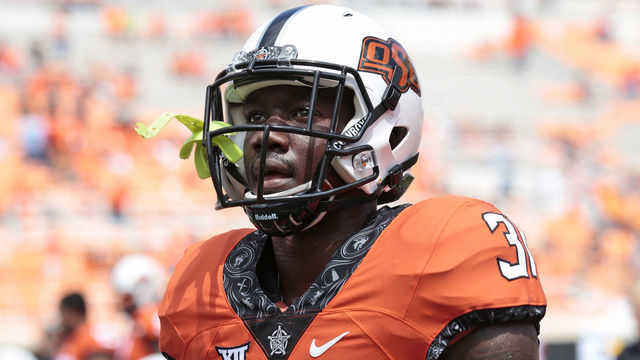 STILLWATER, OK - SEPTEMBER 3 : Safety Tre Flowers #31 of the Oklahoma State Cowboys warms up before the game against the Southeastern Louisiana Lions September 3, 2016 at Boone Pickens Stadium in Stillwater, Oklahoma. The Cowboys defeated the Lions 61-7.