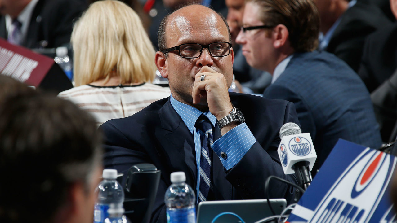 SUNRISE, FL - JUNE 26: Peter Chiarelli of the Edmonton Oilers attends the 2015 NHL Draft at BB&T Center on June 26, 2015 in Sunrise, Florida.