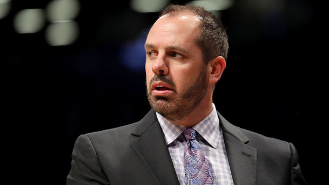 NEW YORK, NY - OCTOBER 20: Frank Vogel of the Orlando Magic reacts in frustration in the Magic's 121-126 loss against the Brooklyn Nets during their game at Barclays Center on October 20, 2017 in the Brooklyn borough of New York City.