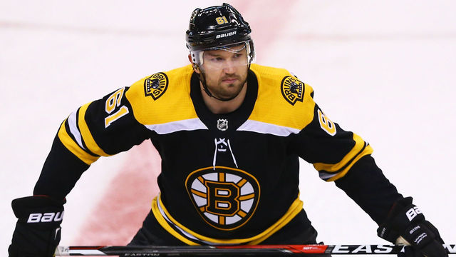 BOSTON, MA - FEBRUARY 27: Rick Nash #61 of the Boston Bruins skates on the ice before a game against the Carolina Hurricanes at TD Garden on February 27, 2018 in Boston, Massachusetts.