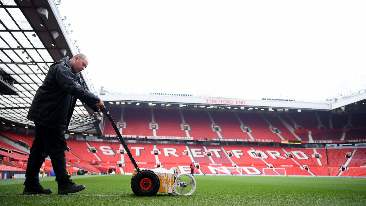 MANCHESTER, ENGLAND - MARCH 10: A general view of Old Trafford ahead of the Premier League match between Manchester United and Liverpool at Old Trafford on March 10, 2018 in Manchester, England.